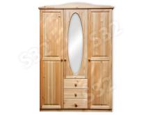 Ciklon 3 ajtós 3 fiókos ovális tükrös szekrény, Kategória:Fenyő szekrény