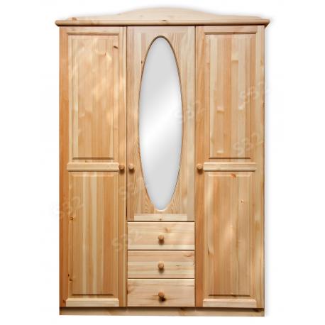 Ciklon 3 ajtós 3 fiókos ovális tükrös szekrény, Kategória:Fenyő szekrény